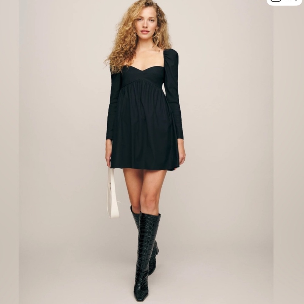 Reformation Kenzie Black Long Sleeve Mini Dress Women’s 4